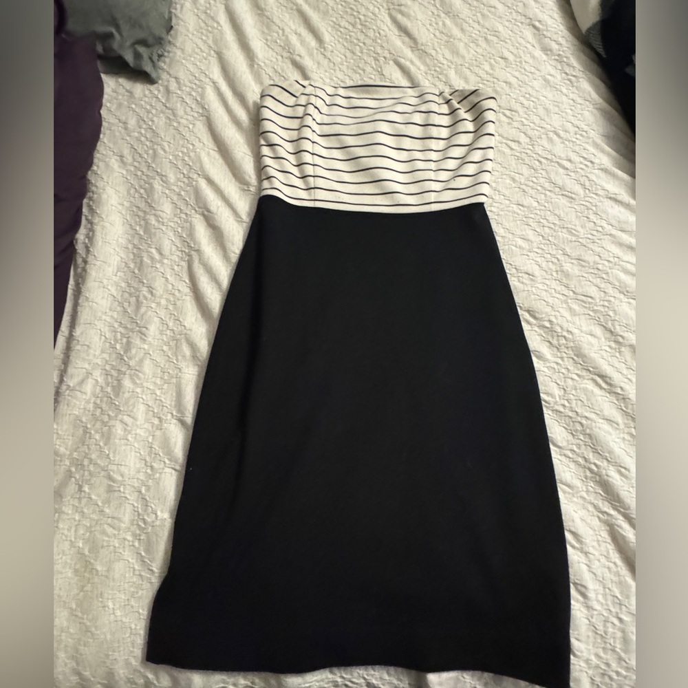 The Limited Black and White Strapless Dress